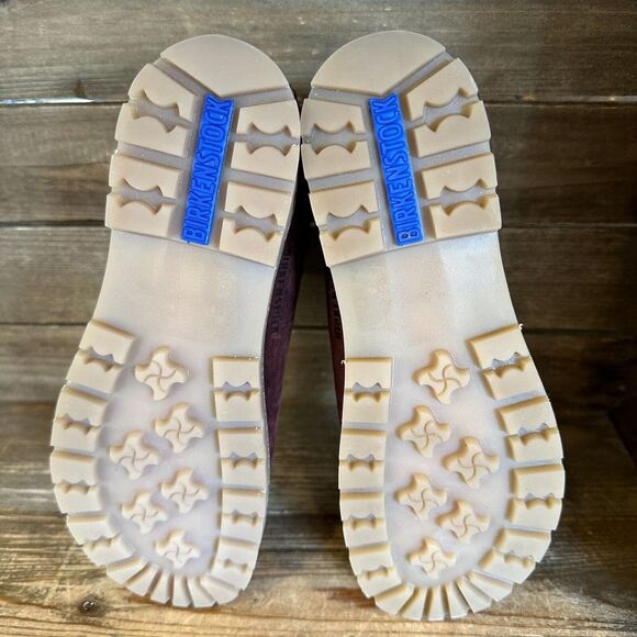 New Womens Birkenstock Jackson Maroon Suede Ankle Boots Size 37 US‎ 6-6.5 Narrow - Picture 5 of 6